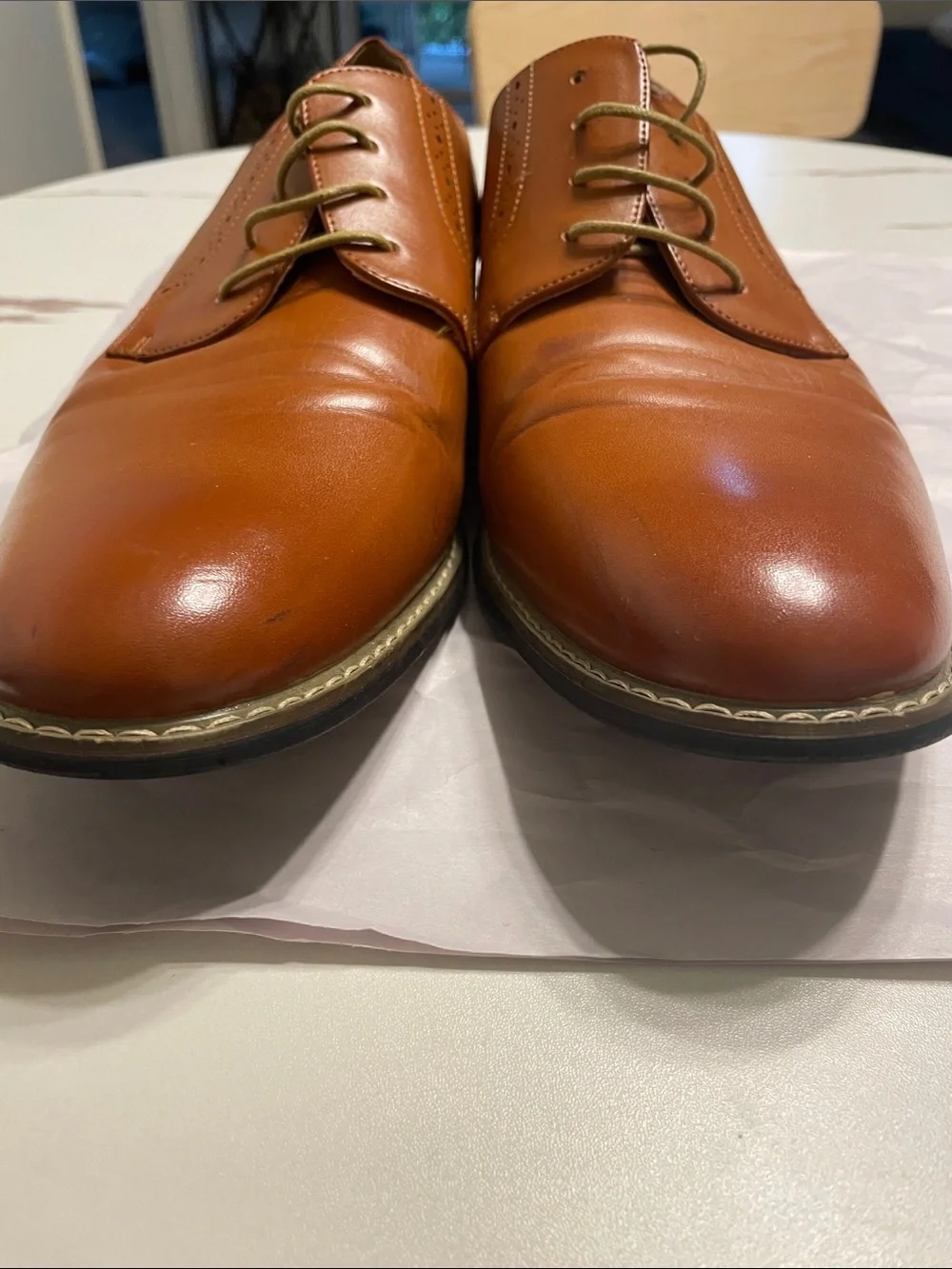 BRUNO MARCH Men's Leather Derby Dress Shoes PRINCE-16 in Natural Leather color